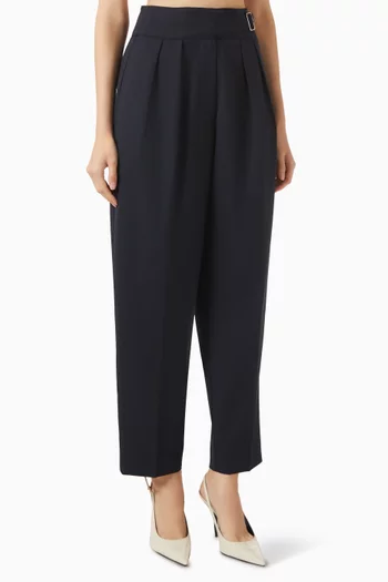 Belted Barrel-leg Pants