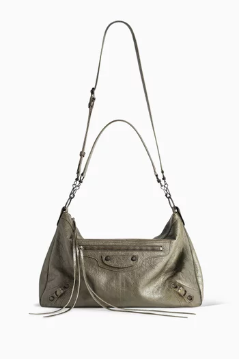 Medium Le City Moto Bag in Arena Lambskin