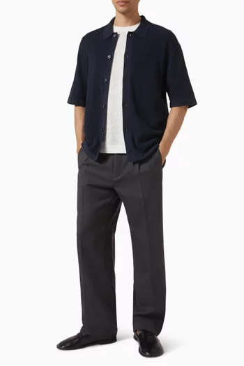 Button-up Shirt in Cotton Mesh