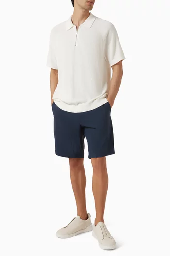 Zip Polo Shirt in Cotton