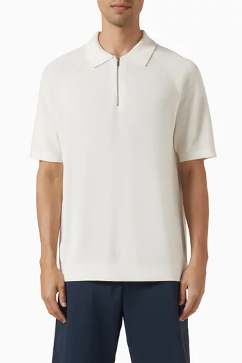 Zip Polo Shirt in Cotton