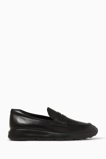Red Dot Moccasins in Leather