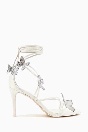 Vanessa 85 Crystal Butterfly Sandals in Leather