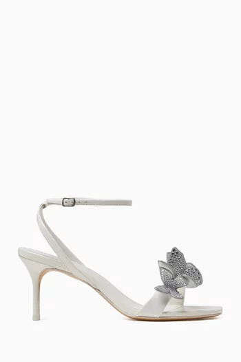 Vanessa 70 Crystal Butterfly Sandals in Leather