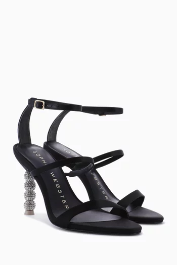 Rosalind 85 Crystal Sandals in Satin
