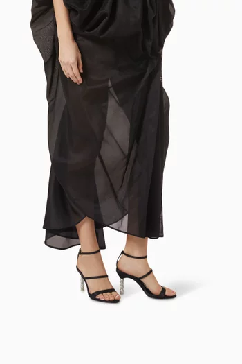 Rosalind 85 Crystal Sandals in Satin