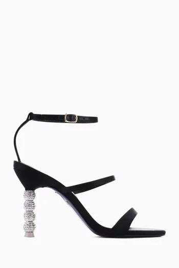 Rosalind 85 Crystal Sandals in Satin