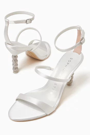 Rosalind 85 Crystal Sandals in Satin