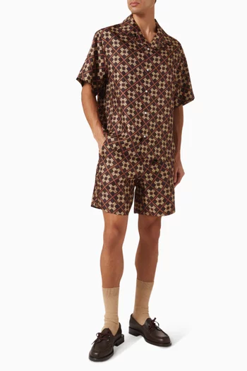 MA Quad Drawstring Bermuda Shorts in Silk