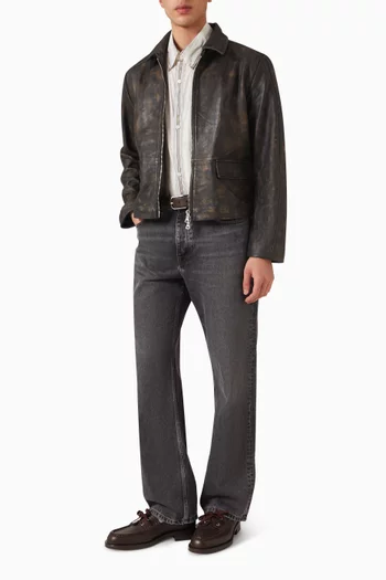 Denzel Cropped Jacket in Leather