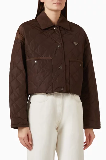Crop Blouson Jacket in Re-Nylon
