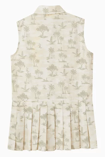 Toile De Jouy Sleeveless Dress in Cotton