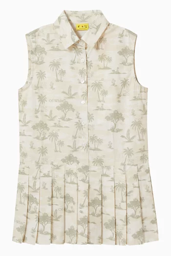 Toile De Jouy Sleeveless Dress in Cotton