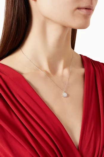 Floral Diamond Pendant Necklace in 14kt White Gold