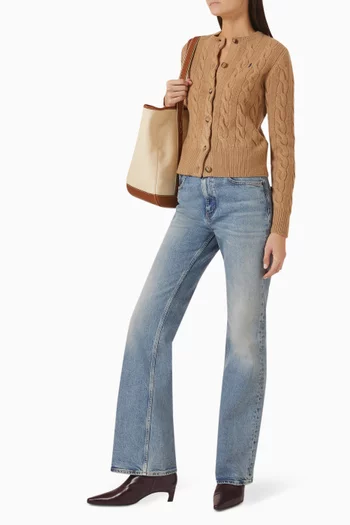 Cable-knit Cardigan in Wool Blend