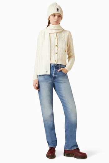 Cable-knit Cardigan in Wool Blend