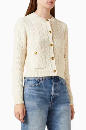 Cable-knit Cardigan in Wool Blend