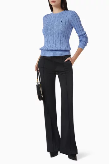 Flared Pants in Satin