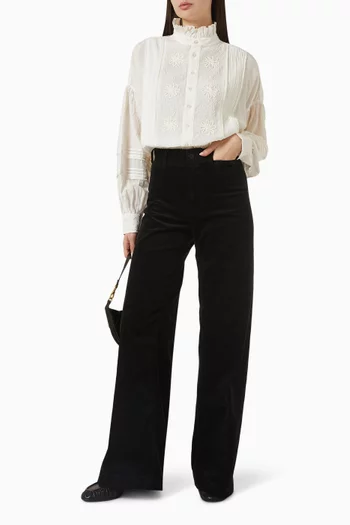 Wide-leg Pants in Corduroy