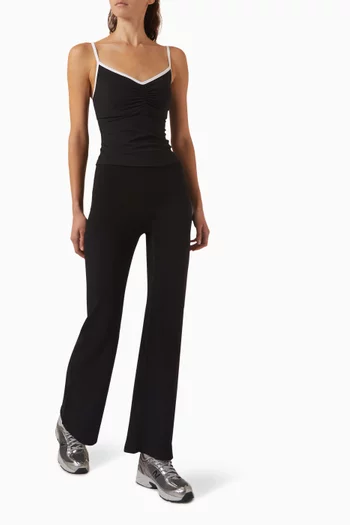 Wide-leg Pants in Cotton Blend