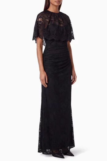 Lace Cape Gown