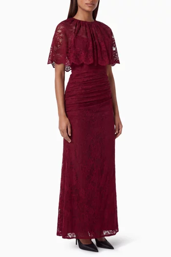 Lace Cape Gown