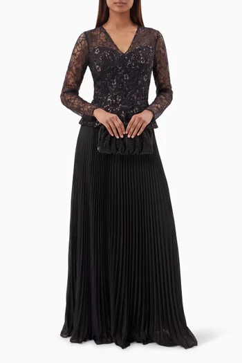 Pleated-skirt Dress