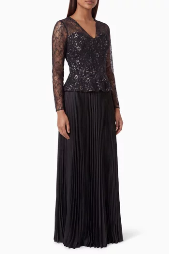 Pleated-skirt Dress