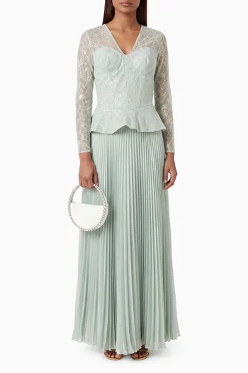 Pleated-skirt Dress