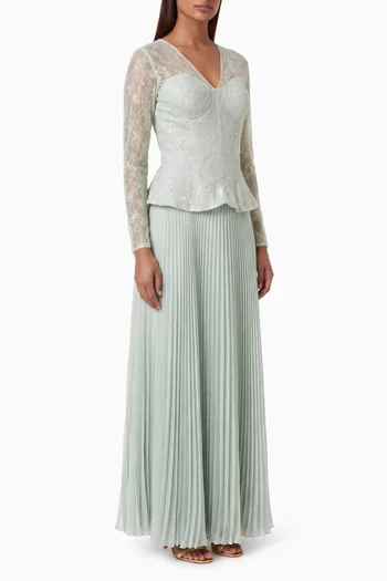 Pleated-skirt Dress