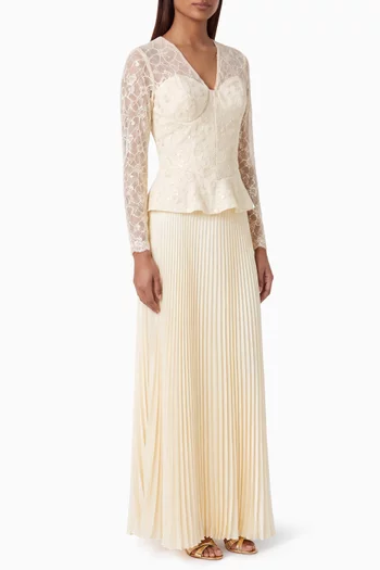 Pleated-skirt Dress
