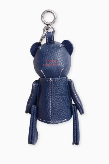 Polo Bear Bag Charm in Leather