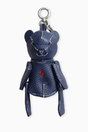 Polo Bear Bag Charm in Leather