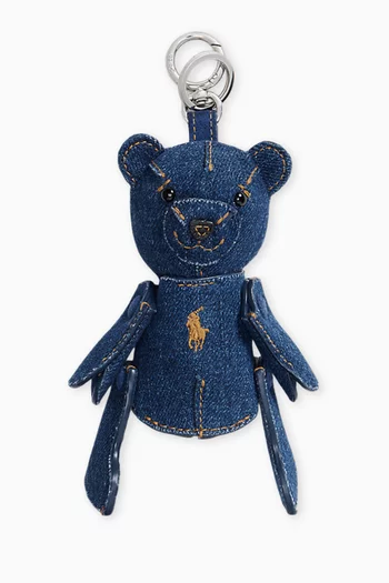 Polo Bear Bag Charm in Denim