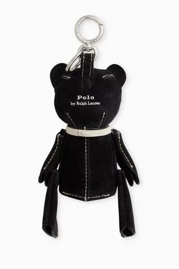 Polo Bear Bag Charm in Suede