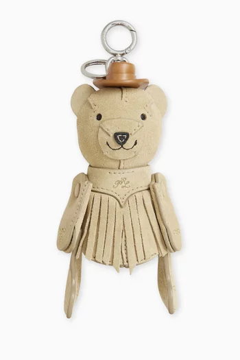 Polo Bear Bag Charm in Leather
