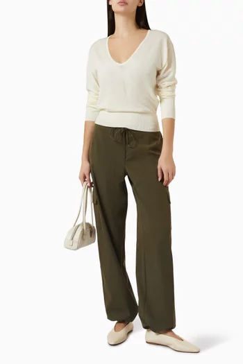 Micah V-neck Sweater Top in Merino Wool