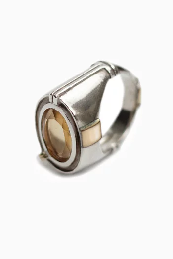 Ayin Citrine Ring in 18kt Gold & Silver