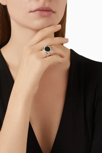 The Momentum Onyx Ring in Sterling Silver