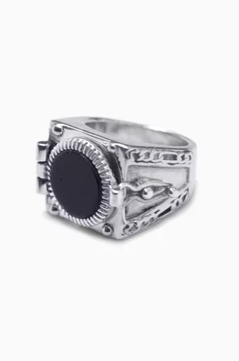The Momentum Onyx Ring in Sterling Silver