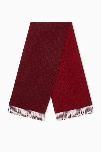 T Monogram Oblong Scarf in Wool