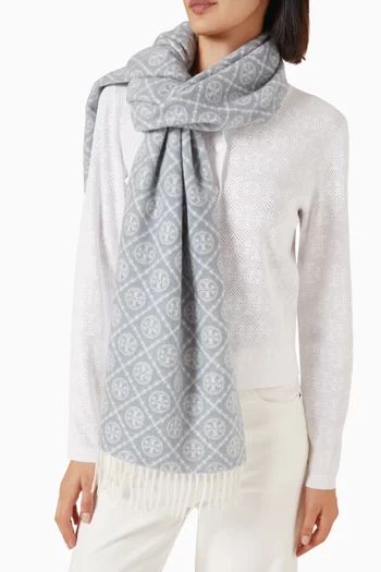 T Monogram Oblong Scarf in Wool