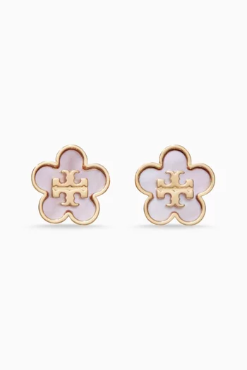 Forget Me Not Stud Earrings in 18kt Gold-plated Brass