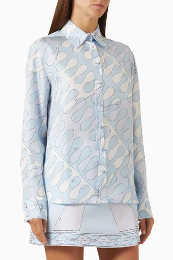 Printed Shirt in Silk Twill