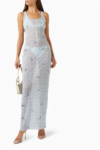 Printed Dress in Tulle