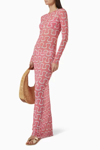 Printed Dress in Tulle