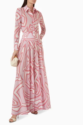 Printed Shirt in Cotton Muslin