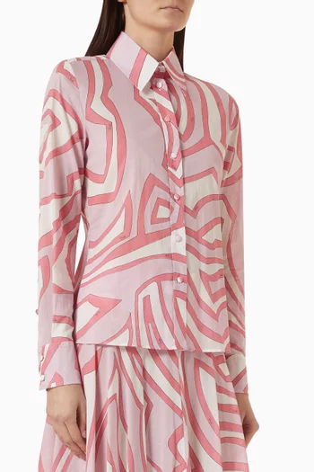 Printed Shirt in Cotton Muslin