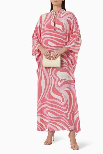 Printed Kaftan in Crepe de Chine