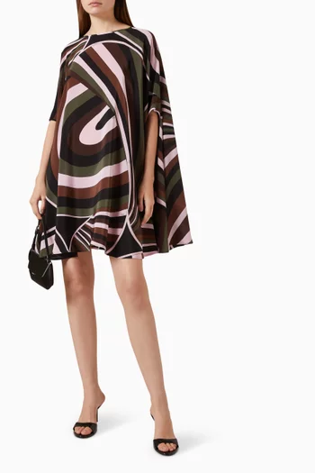 Iride Print Mini Kaftan in Crêpe de Chine